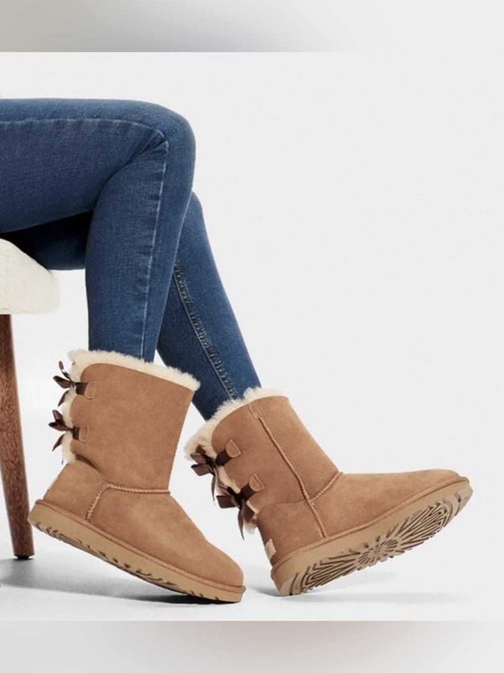 New Ugg Bailey Bow II Boots Chestnut